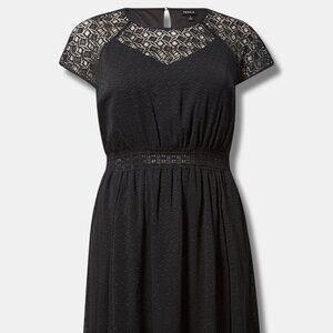 NWT Torrid Mini Clip Dot Crochet Lace Skater Dress